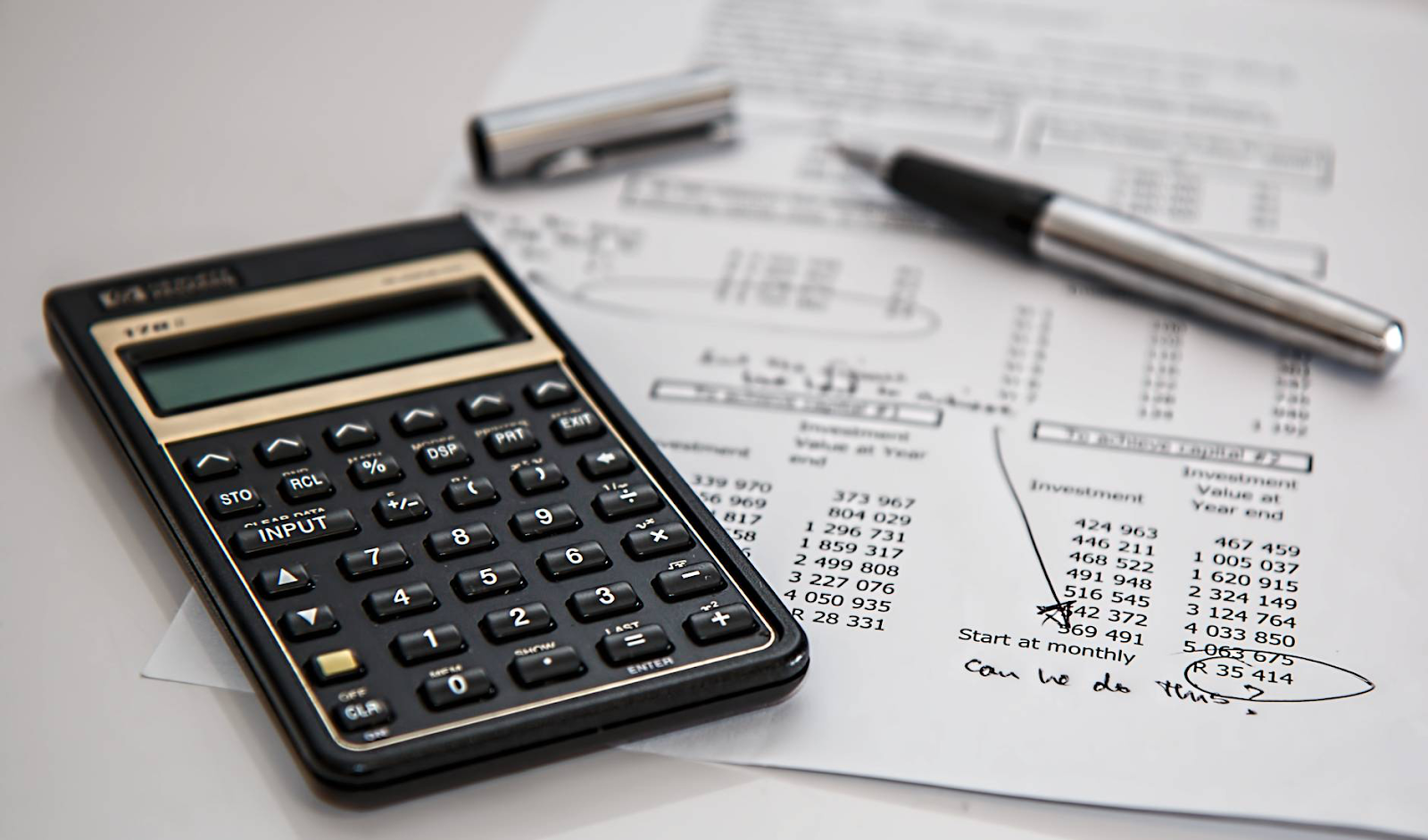 Calculator and financial statements