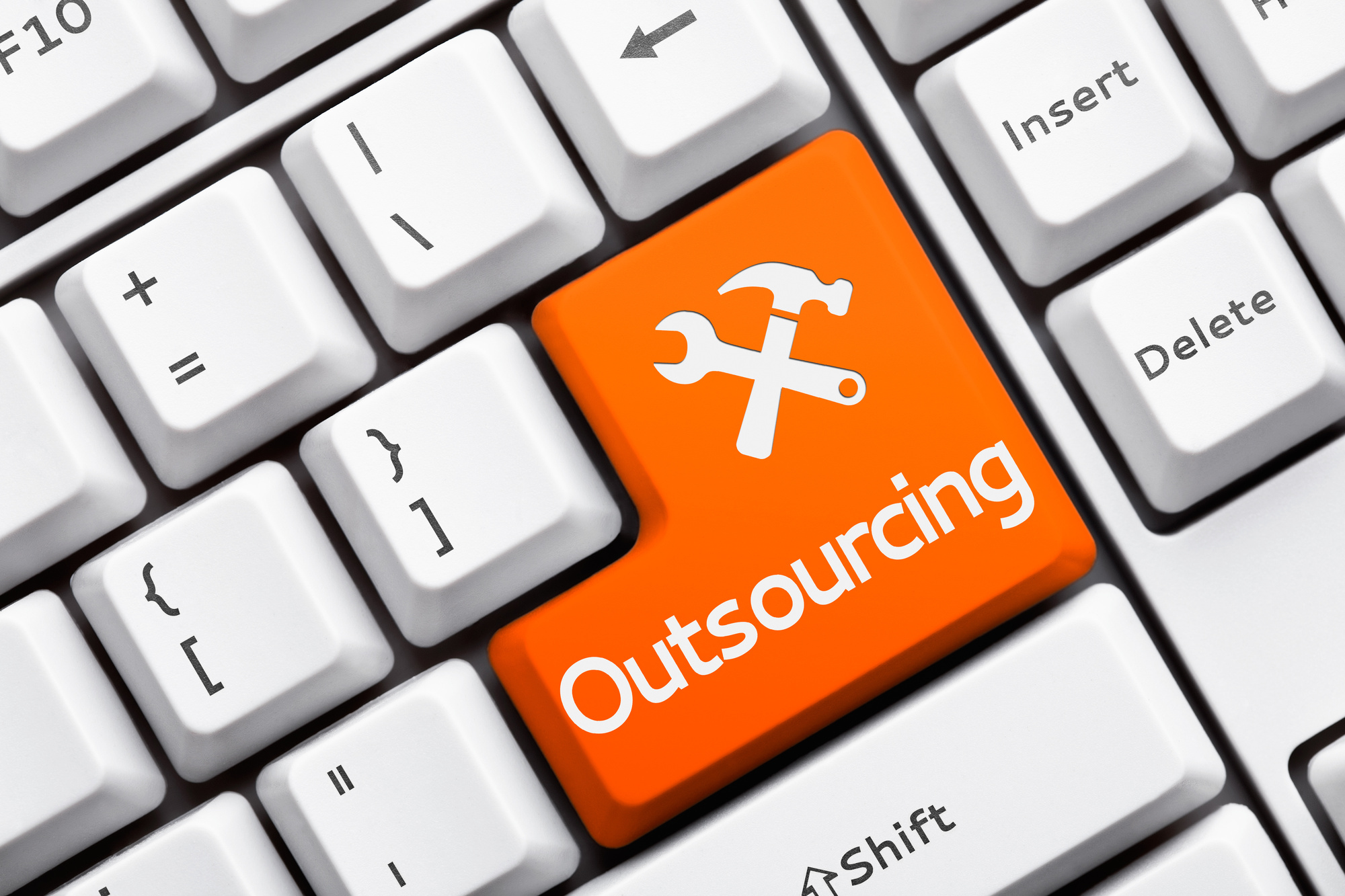 Keyboard key of outsourcing