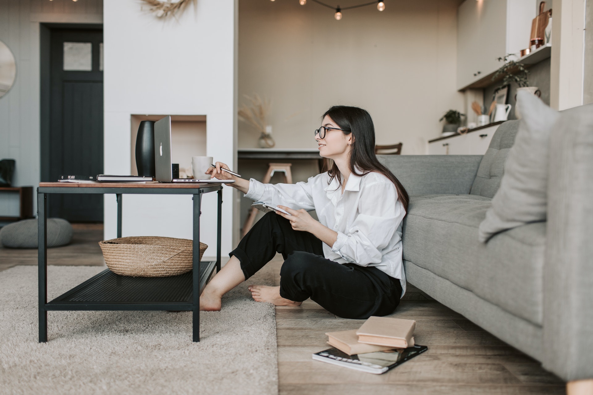 Woman working from home